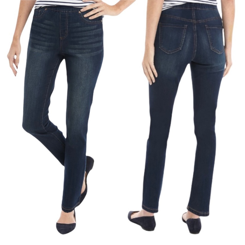 NWOT Kim Rogers Pull On Straight Stretch Leg Jeans